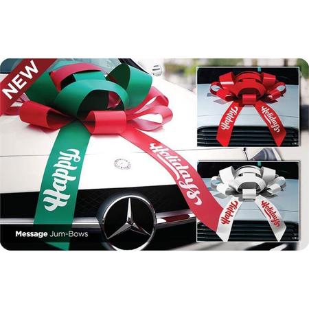 CAR DEALER DEPOT Jumbo Car Bows: Red Bow With White Happy Holidays 531-RBH